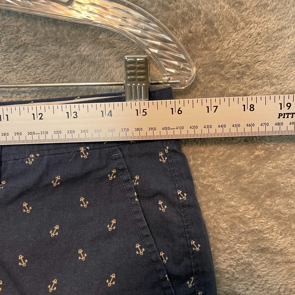 J.Crew Men Anchor Boating Preppy Novelty Gramercy High Rise Chino Short 31 Blue